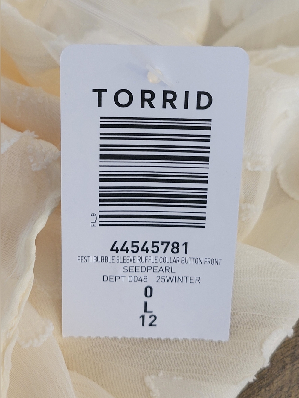 torrid Cream Ruffle Blouse - Picture 8 of 8